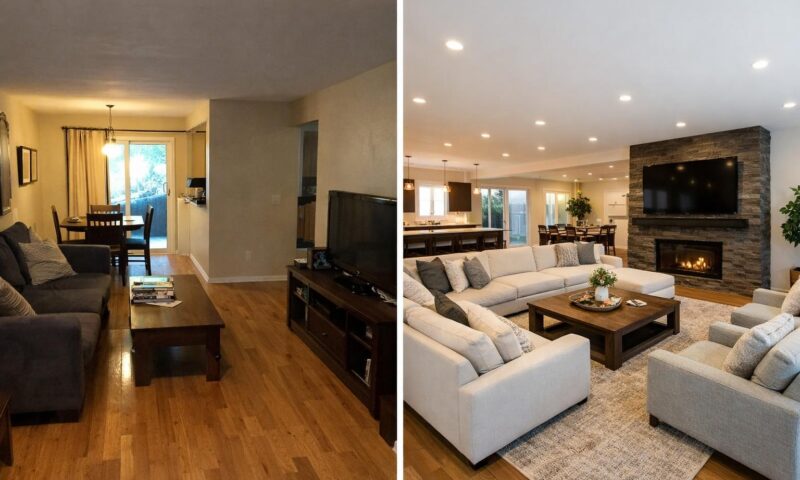 Avant/après : ils ont agrandi leur salon, le résultat est spectaculaire