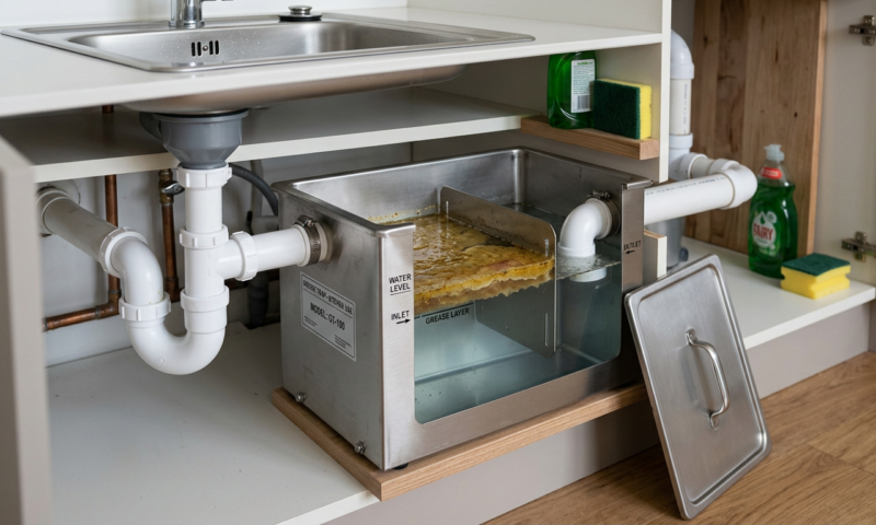 Bac à graisse obligatoire : distance cuisine fosse