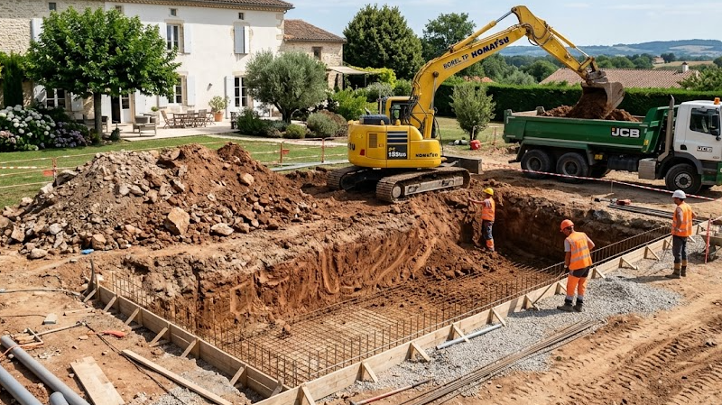 Terrassement piscine : Surfaçage du radier béton pour un fond impeccable