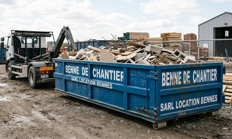 Benne tout venant pour chantier mixte